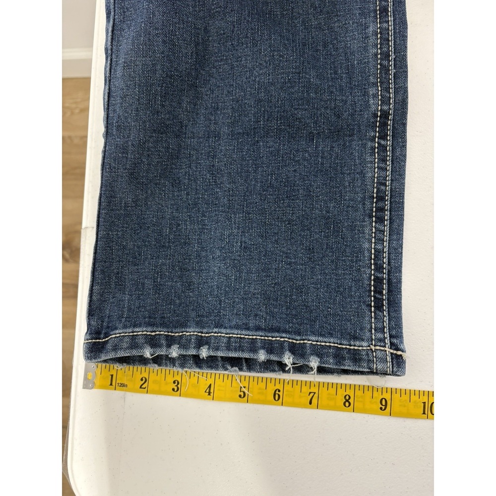 TK Axel Mens Slim Bootcut Jeans Size 38x31* Blue Medium Wash Distressed‎ Denim - Picture 15 of 15